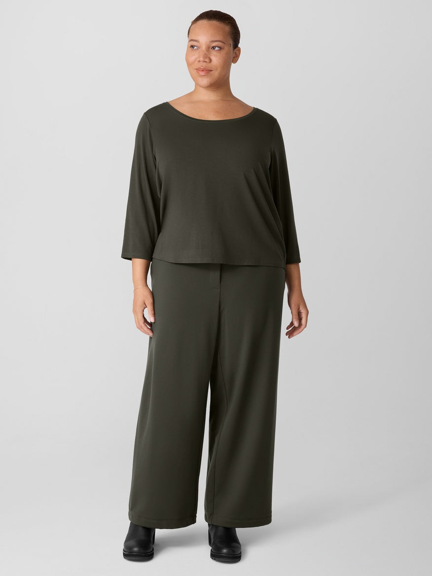 Eileen Fisher Jersey Scoop Neck Top- Woodland – In Full Swing