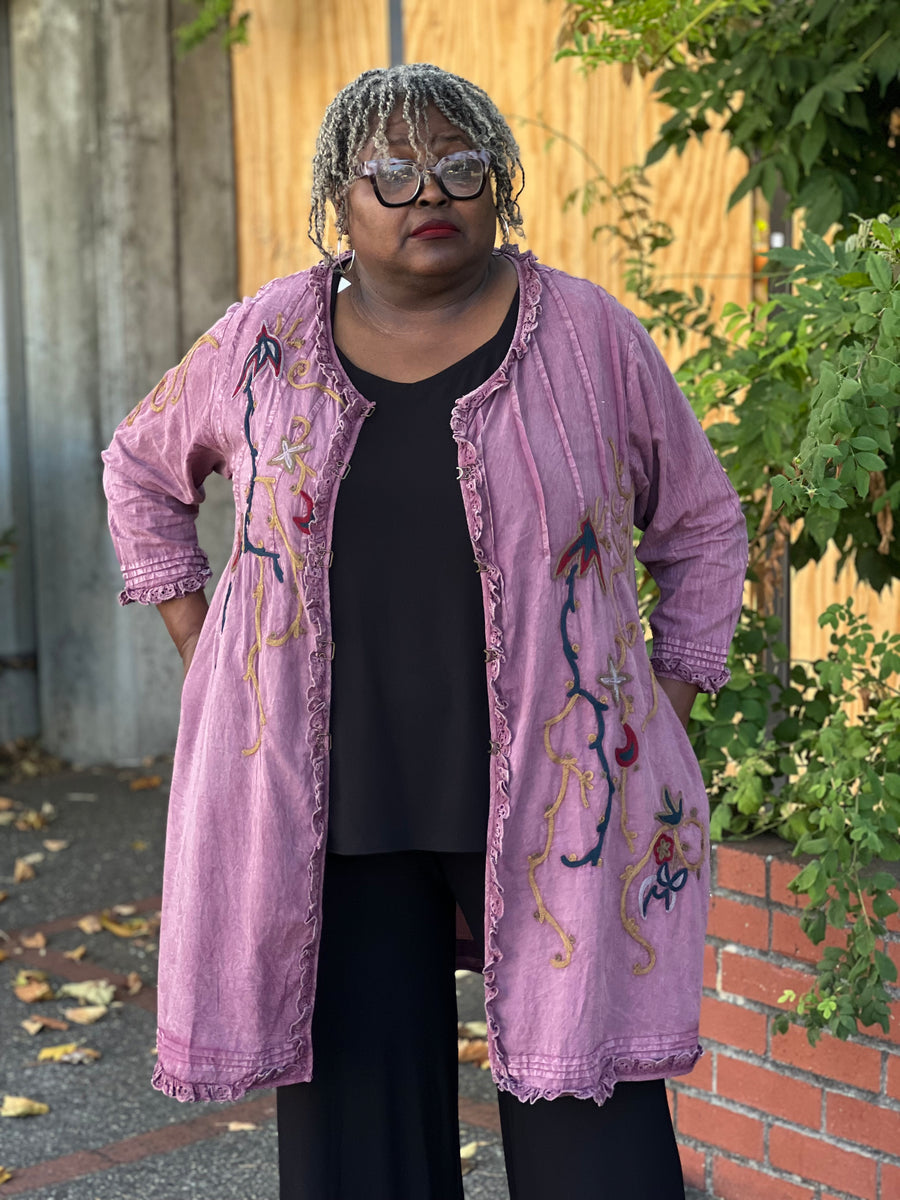 Paper Lace Mid Length Embroidered Jacket – In Full Swing