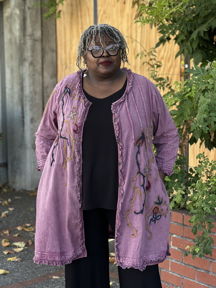 Paper Lace Mid Length Embroidered Jacket – In Full Swing