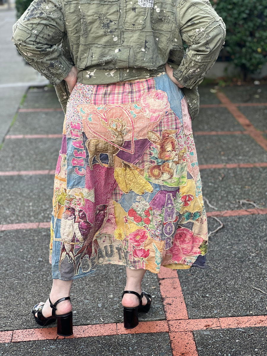 Magnolia Pearl Clothing Patchwork Fairytale Skirt 155 - The