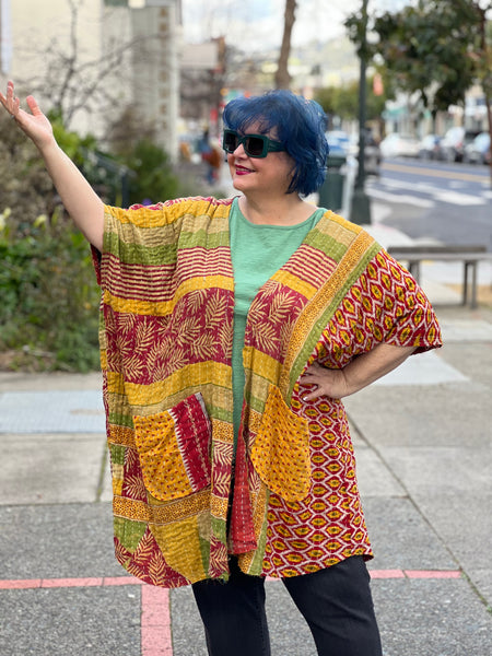Jaded Gypsy Kantha Short Kimono-#1