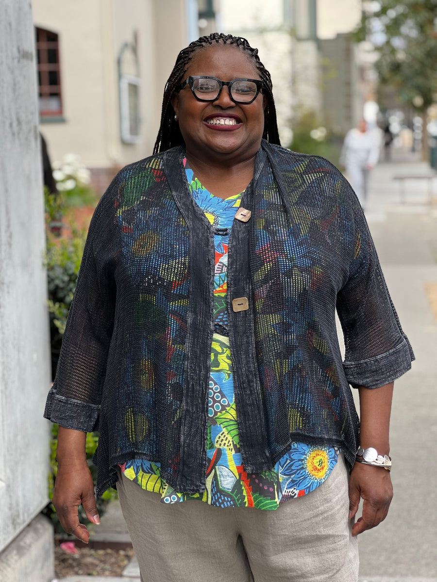 pois double mesh Cardigan【black】 Double mesh C/D | pois