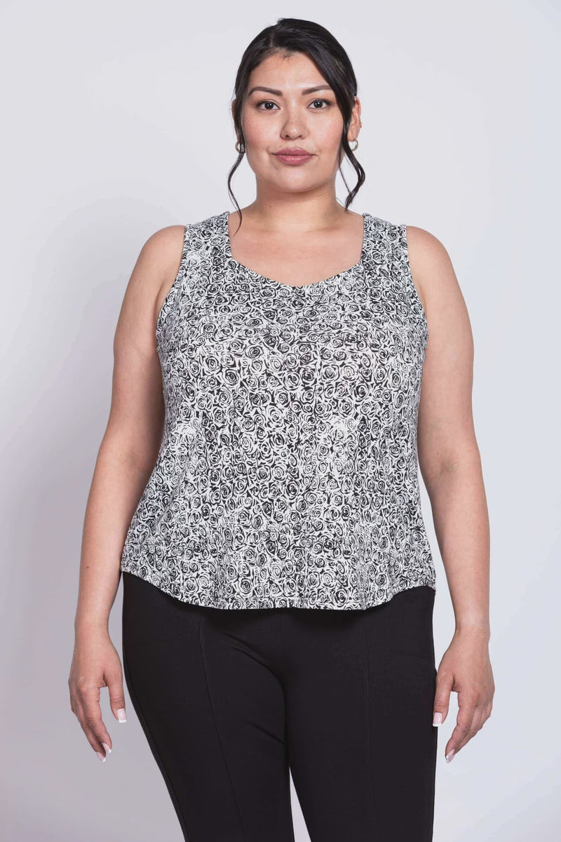 Blue Sky Ritzy Tank -BW Rosette – In Full Swing