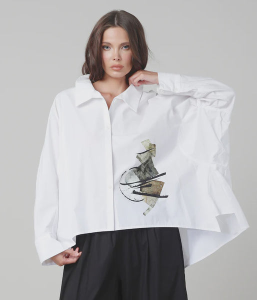 Nilmark White Cotton Shirt-Print