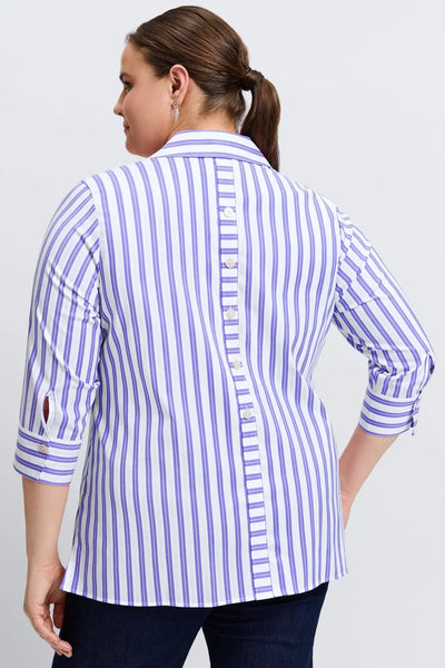 Foxcroft Pamela Tunic- Lapis White