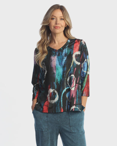 Jess and Jane Soft touch V-Neck-Multi