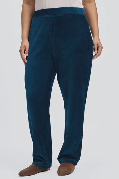 Foxcroft Plush Corduroy Pull-on Pant-Teal