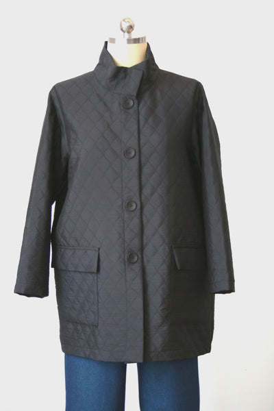 Christopher Calvin Diamond Quilt Field Jacket- Black