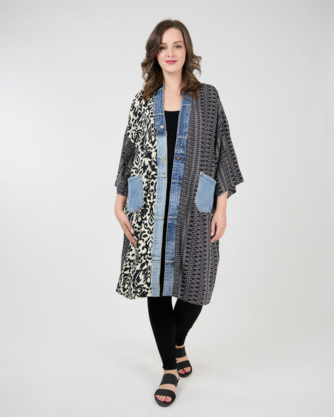 Shannon Passero Denim Patch Duster-Black Mix