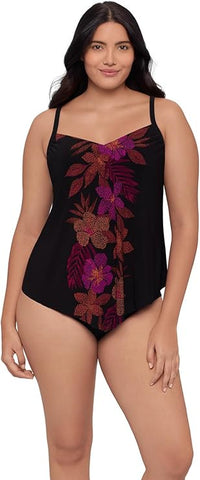 Trimshaper Tankini Top-Dappled Jungle