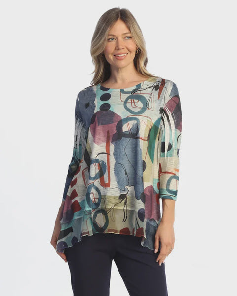 Jess and Jane Chiffon Contrast Tunic- Sienna