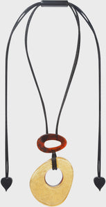 Zsiska Rhapsody 2 Beads Necklace - Marble Tortoise Shell/Gold