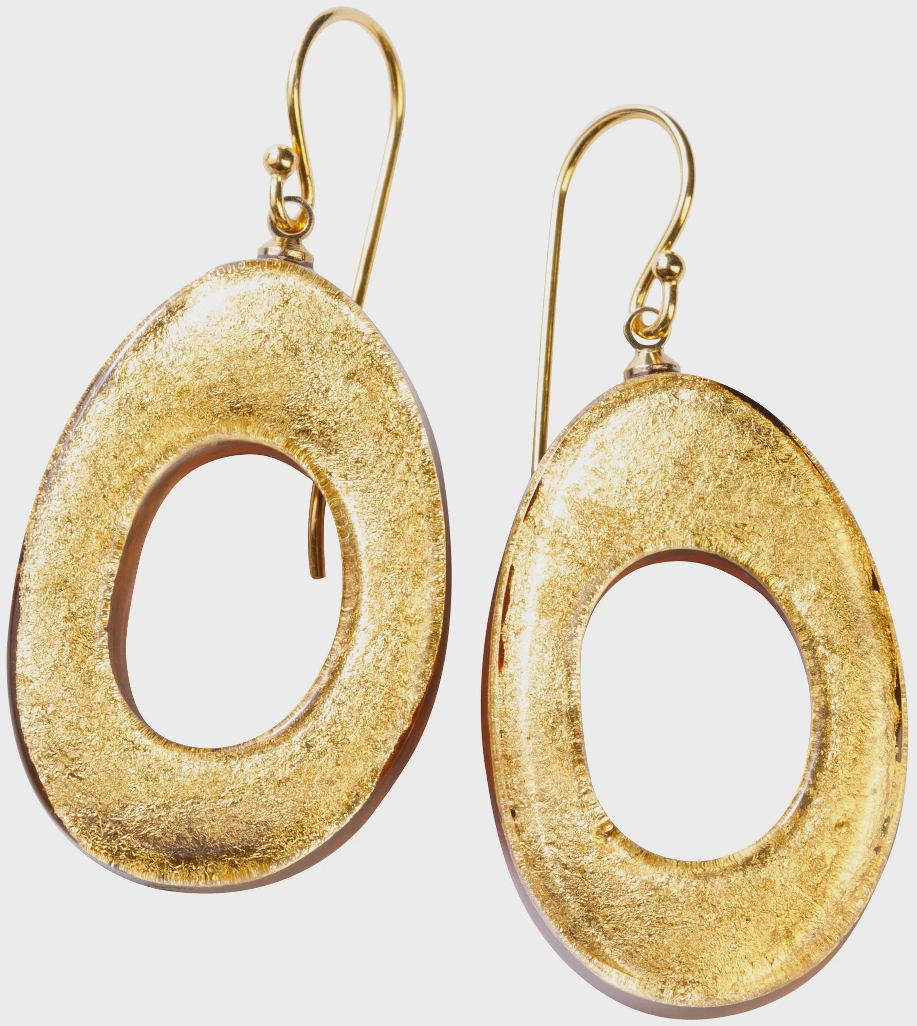 Zsiska Rhapsody Hook earrings - Tortoise Marble Shell/ Gold