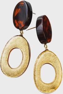 Zsiska Rhapsody 2 Beads earrings - Marble Tortoise Shell