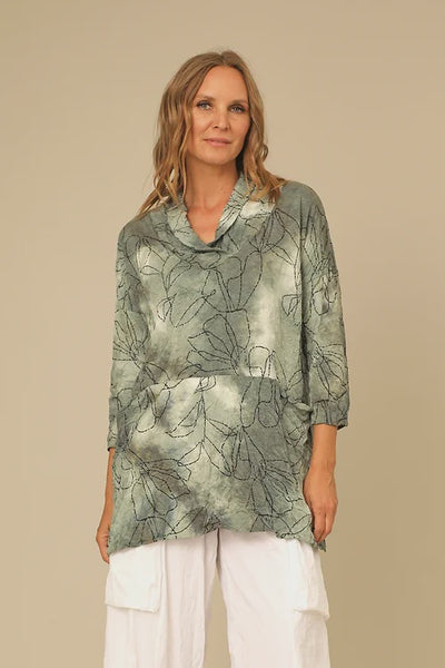 Chalet Crinkle Sharma Tunic- Mint