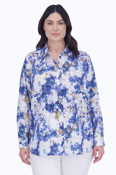Foxcroft Meghan Abstract Floral No Iron Blouse