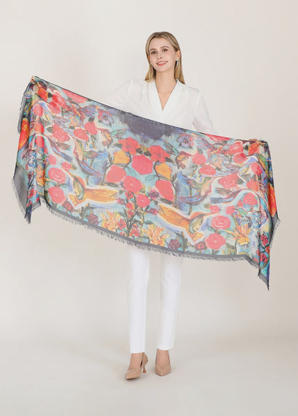 Love's Pure Light Silk Modal Oblong Scarf-D-8130