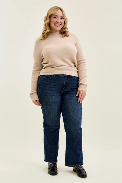 Judy Blue MR Straight Dark Denim Classic Jean Petite