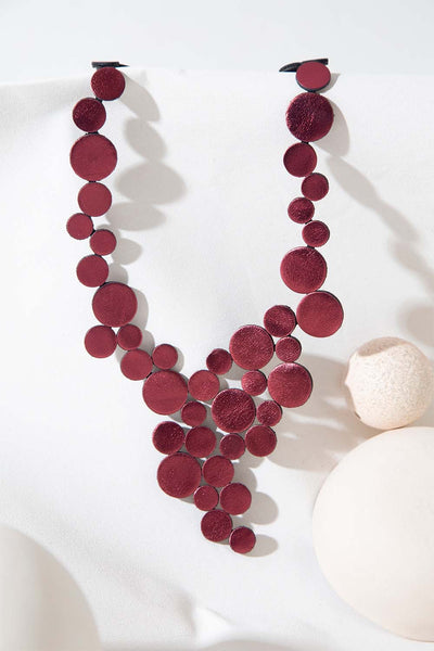Abstraction V Necklace - Burgundy
