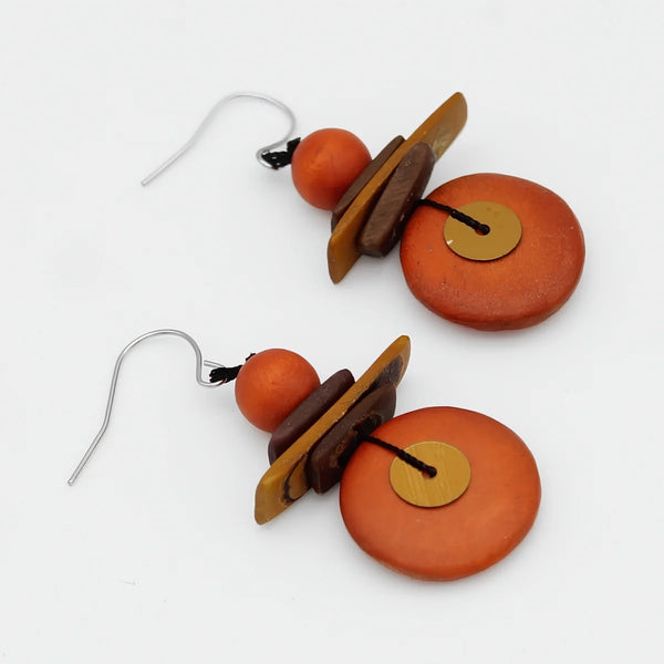 Sylca Assuta Orange Drop Earrings