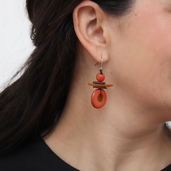 Sylca Assuta Orange Drop Earrings