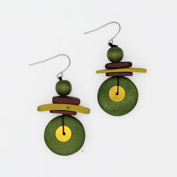 Sylca Assuta Earrings-Olive