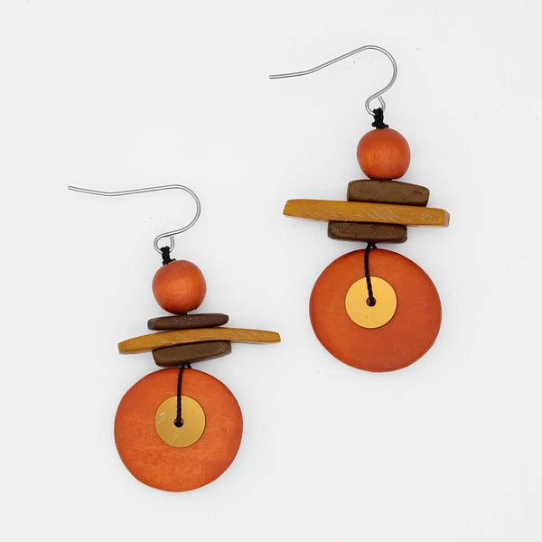 Sylca Assuta Orange Drop Earrings