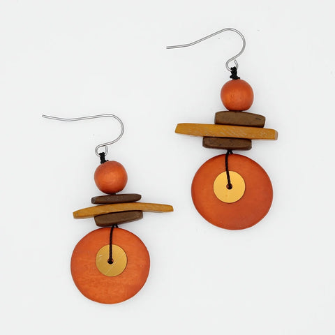 Sylca Assuta Orange Drop Earrings