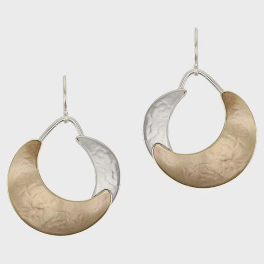 Marjorie Baer Large Layered Crescents Wire Earring