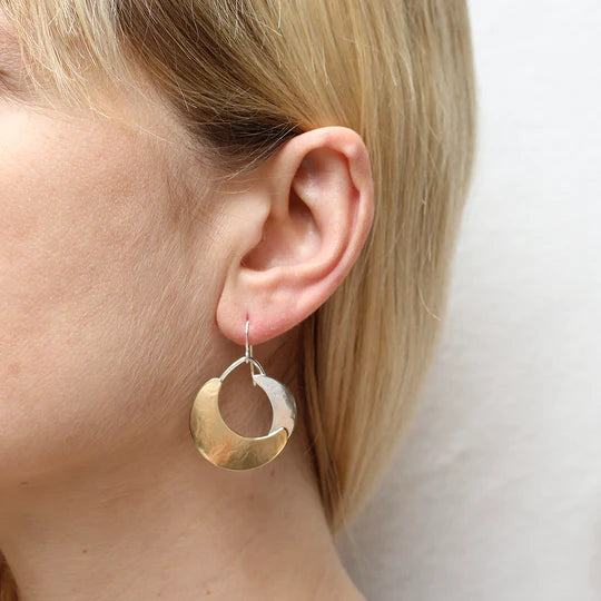 Marjorie Baer Large Layered Crescents Wire Earring