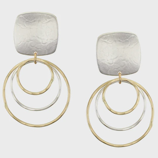 Marjorie Baer Large Airy Rings Clip Earrings