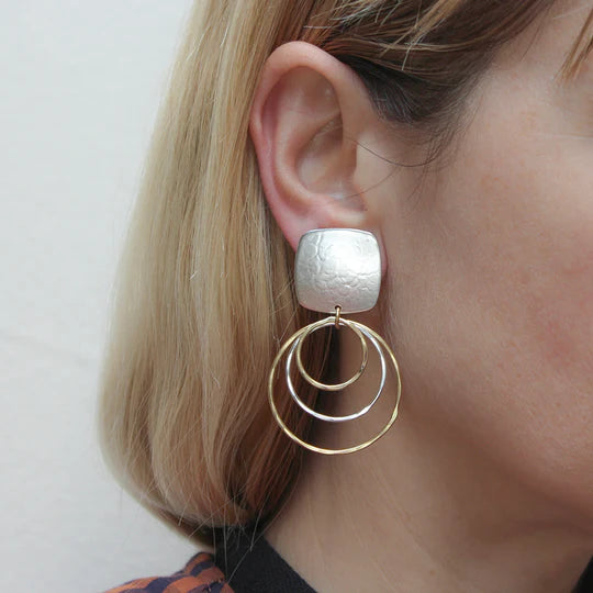 Marjorie Baer Large Airy Rings Clip Earrings