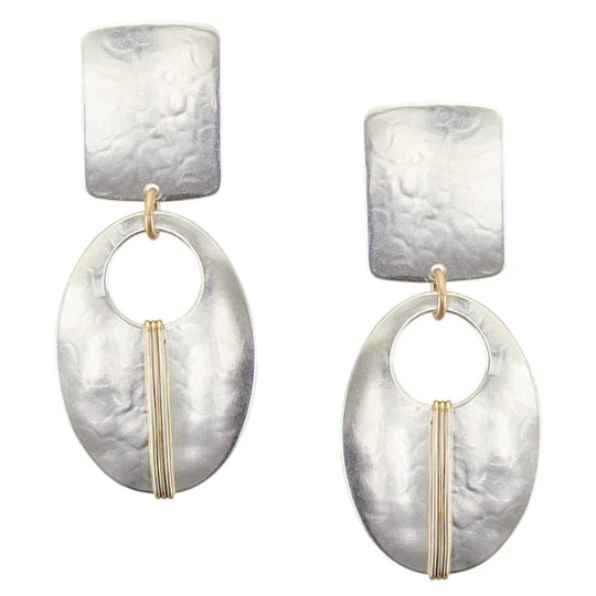 Marjorie Baer Gold Wrapped Oval  Clip Earrings