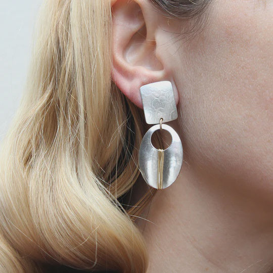 Marjorie Baer Gold Wrapped Oval  Clip Earrings