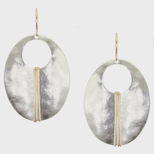 Marjorie Baer Large Wrapped Oval Wire Earrings
