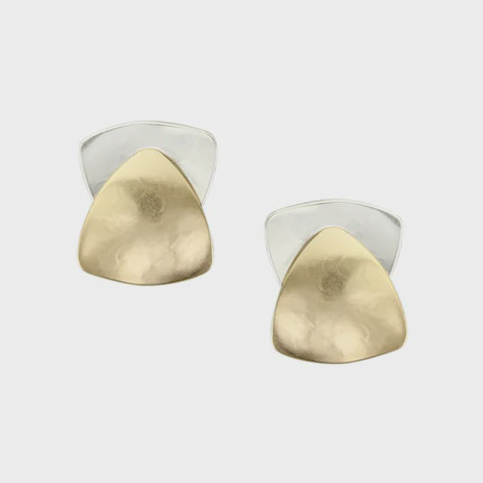 Marjorie Baer Medium Layered Triangles Post  Earrings