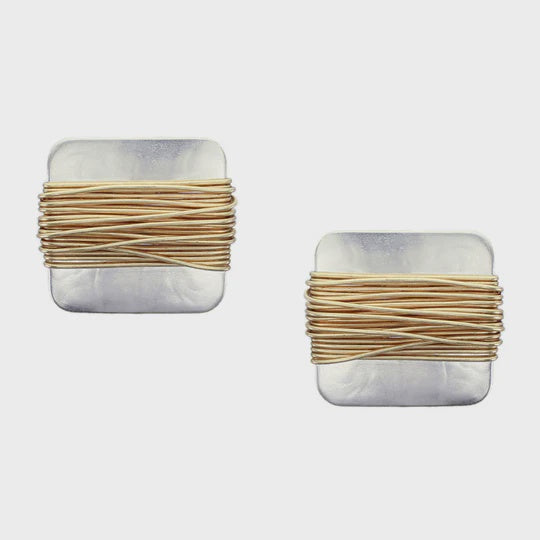 Marjorie Baer Rounded Square Clip with Wire Wrapping