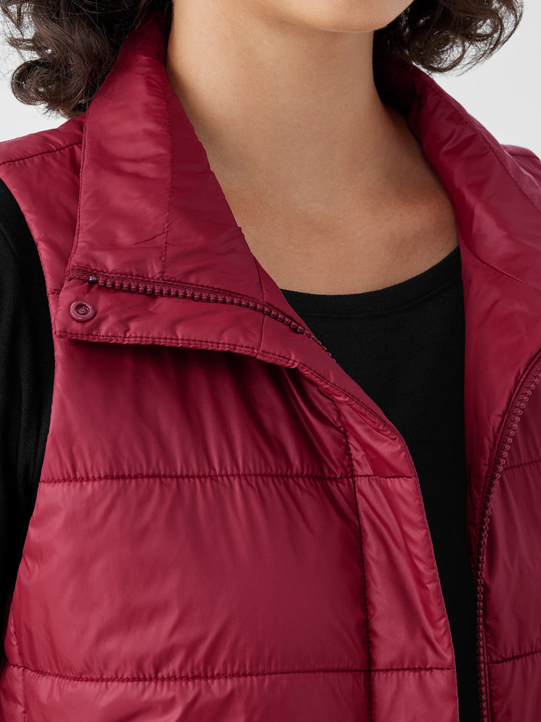 Eileen Fisher Recycled Nylon Vest with Removable Hood - Red Cedar – In ...