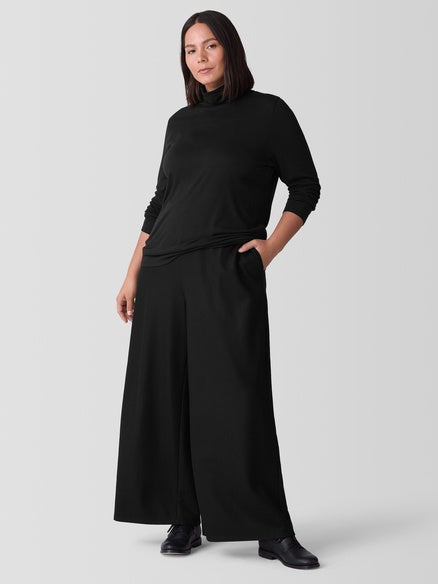 Eileen Fisher Sheer Turtleneck- Black