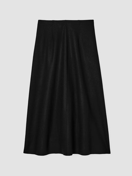 Eileen Fisher Felted Wool Jersey A-Line Skirt-Black