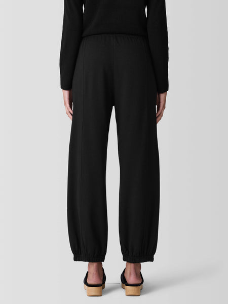 Eileen Fisher Cozy Brushed Ankle Lantern Jogger Pant - Black