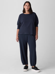 Eileen Fisher Cozy Brushed Ankle Lantern Jogger Pant - Ink