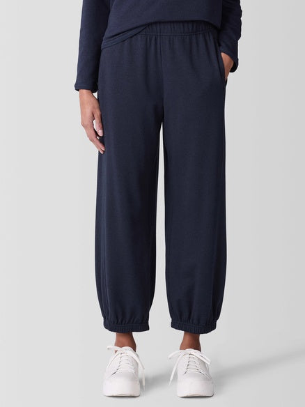 Eileen Fisher Cozy Brushed Ankle Lantern Jogger Pant - Ink