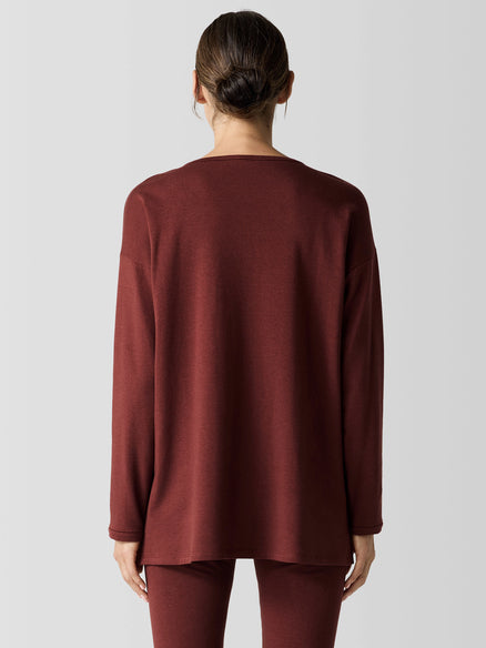 Eileen Fisher Cozy Hug Round Top-Redwood