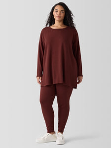 Eileen Fisher Cozy Hug Round Top-Redwood