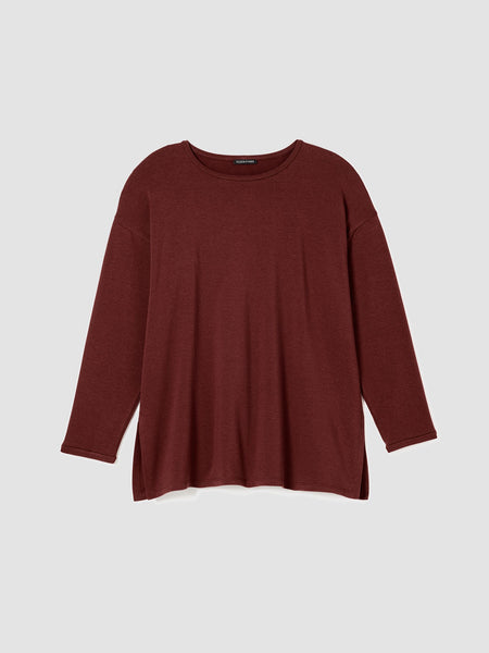 Eileen Fisher Cozy Hug Round Top-Redwood