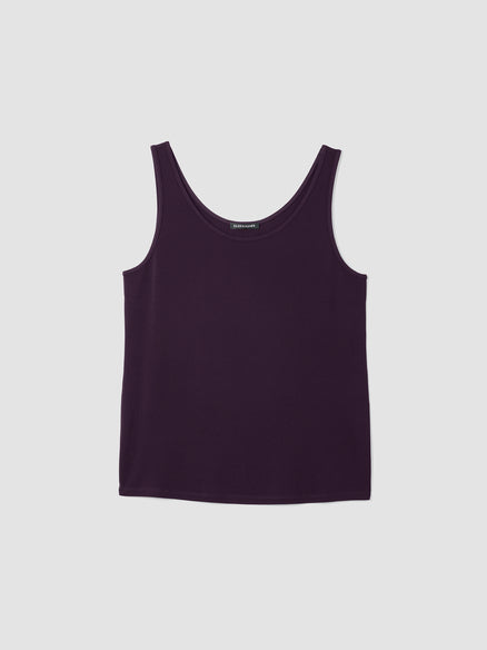 Eileen Fisher Stretch Silk Scoop Neck Tank - Violette