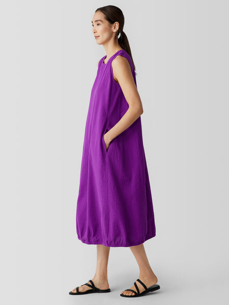 Eileen Fisher Cotton Ripple Lantern Dress - Heliotrope