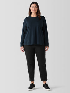 Eileen Fisher Round Neck L/S Tee- Black