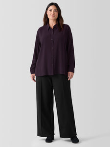 Eileen Fisher Washable  Ponte Pintuck Wide Ankle Pant - Black